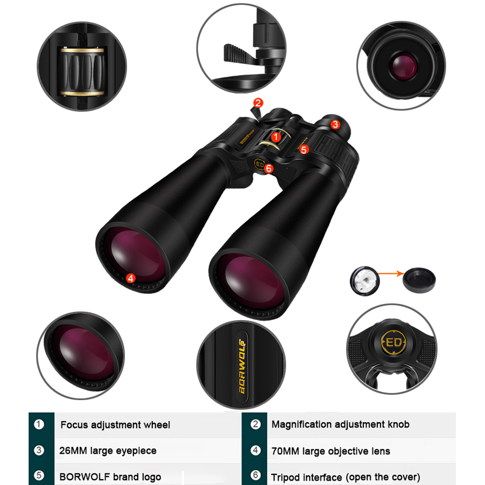BORWOLF 25-75X70 ED High Magni - National Geographic Telescope 70Mm review and price