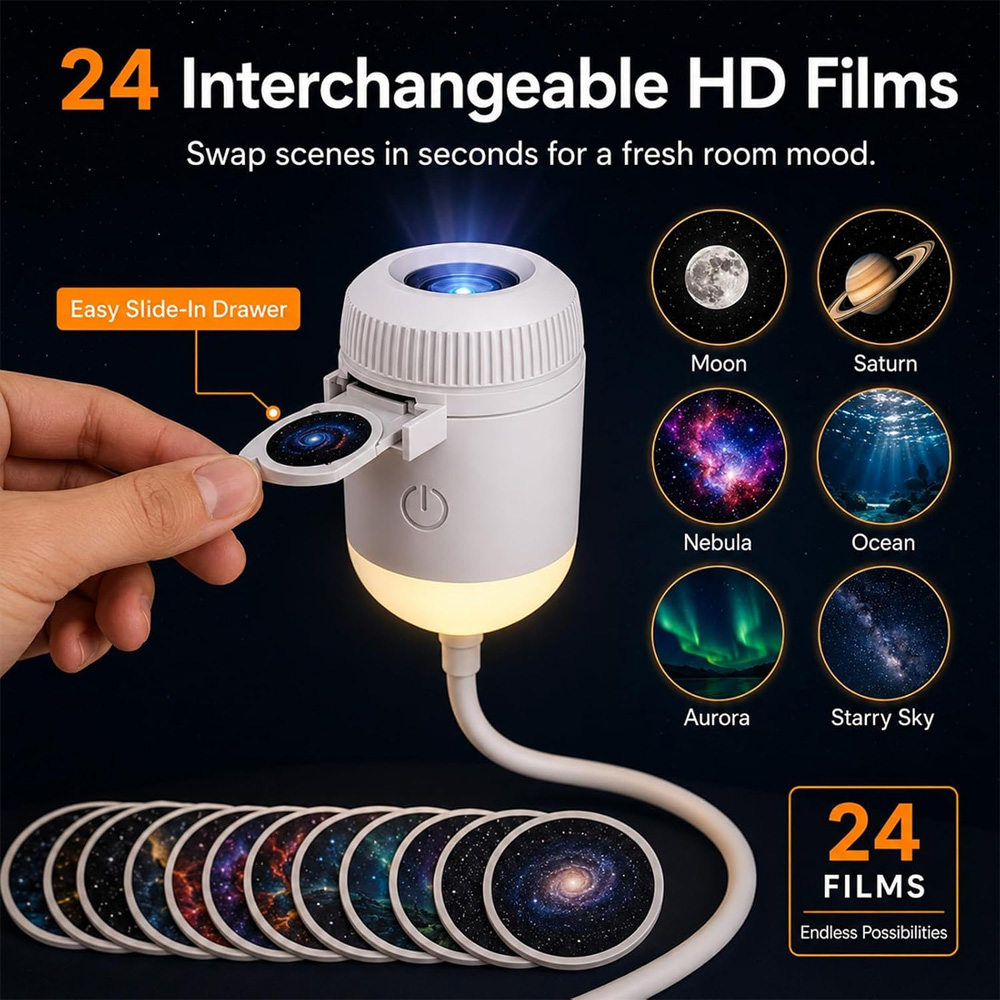 24 Slides Rotatable Galaxy Sta - Planetarium Projector Home review and price