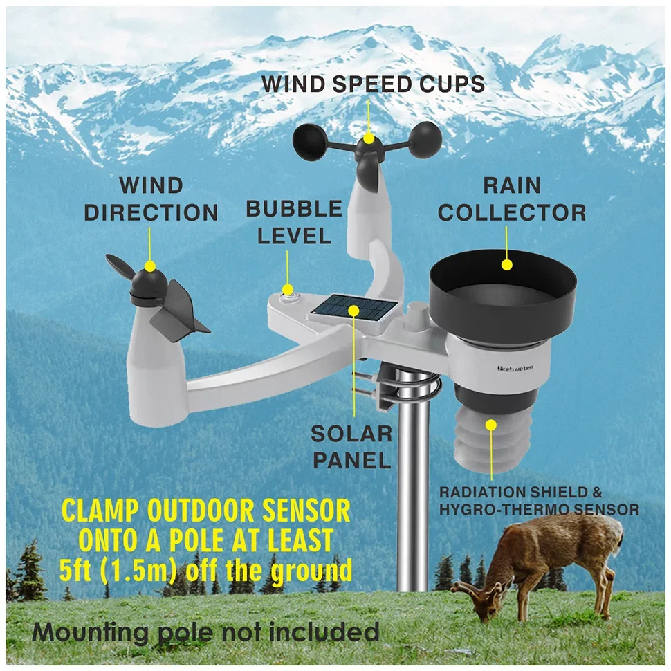 Outdoor Wind Speed Rainfall Wi - Weather Station Indoor review and price